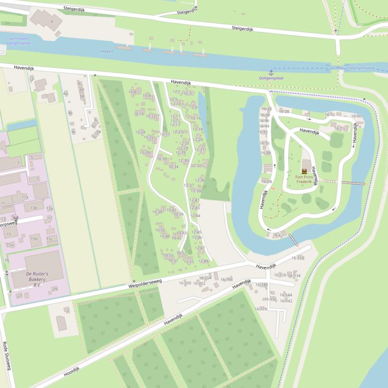 Kaart van de Havendijk.