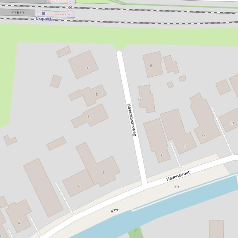 Kaart van de Havendwarsweg.