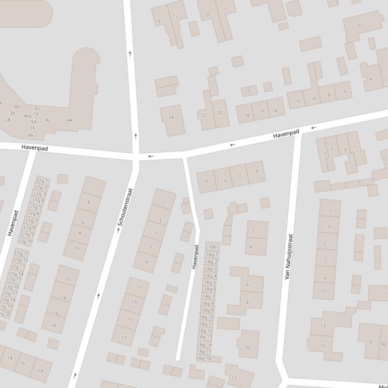 Kaart van het Havenpad.