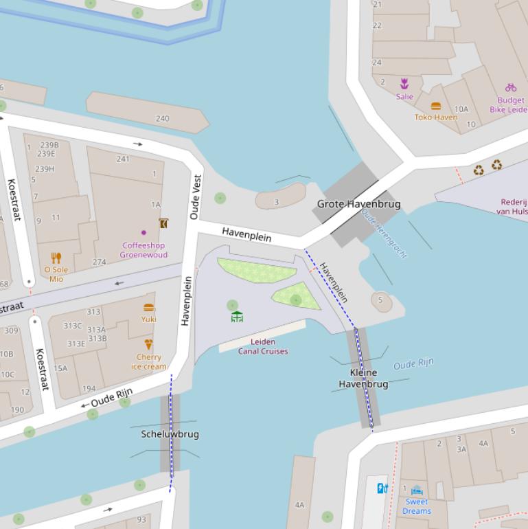 Kaart van het Havenplein.