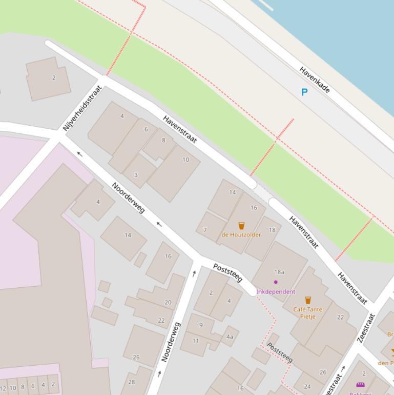 Kaart van de Havenstraat.