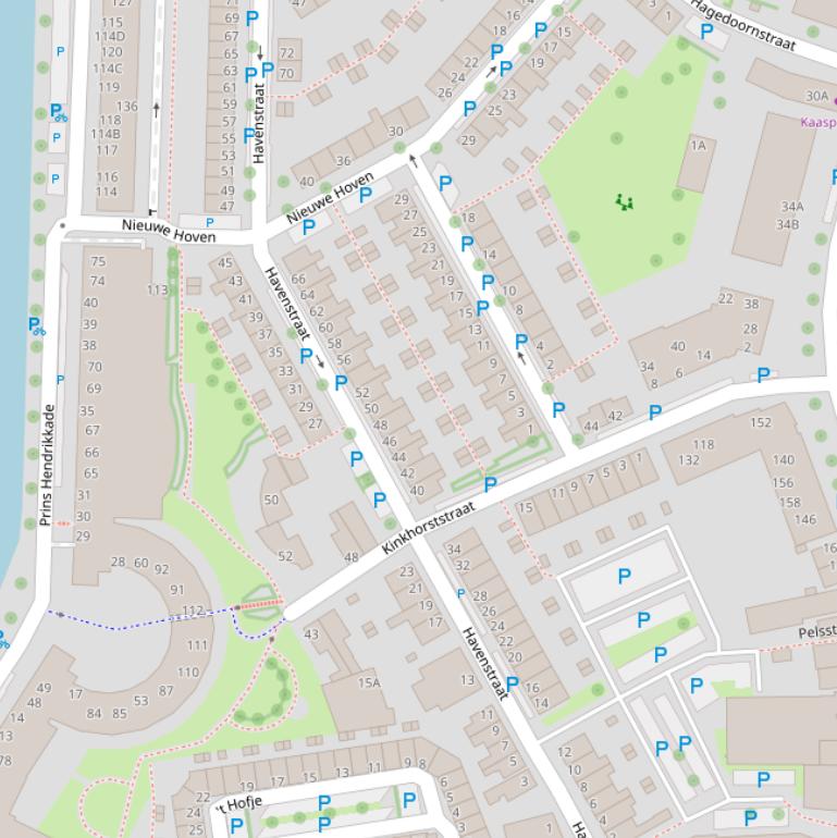 Kaart van de Havenstraat.