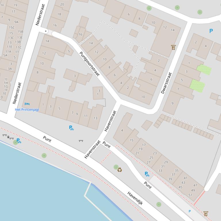 Kaart van de Havenstraat.