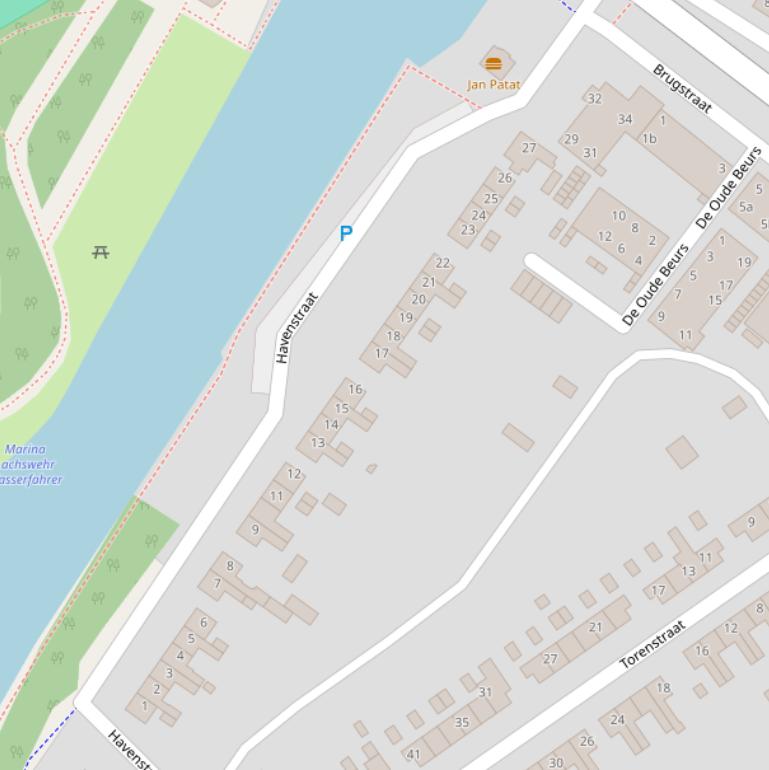 Kaart van de Havenstraat.