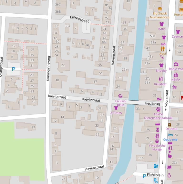 Kaart van de Havenstraat.