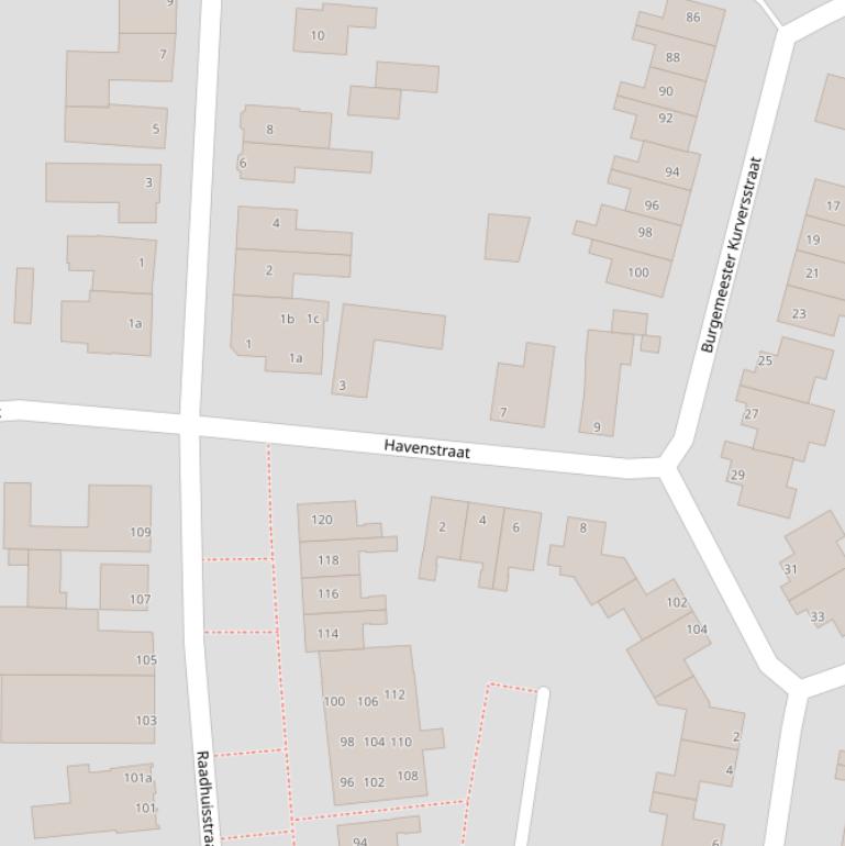 Kaart van de Havenstraat.