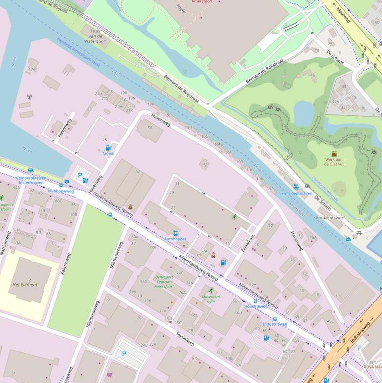 Kaart van de Havenweg.