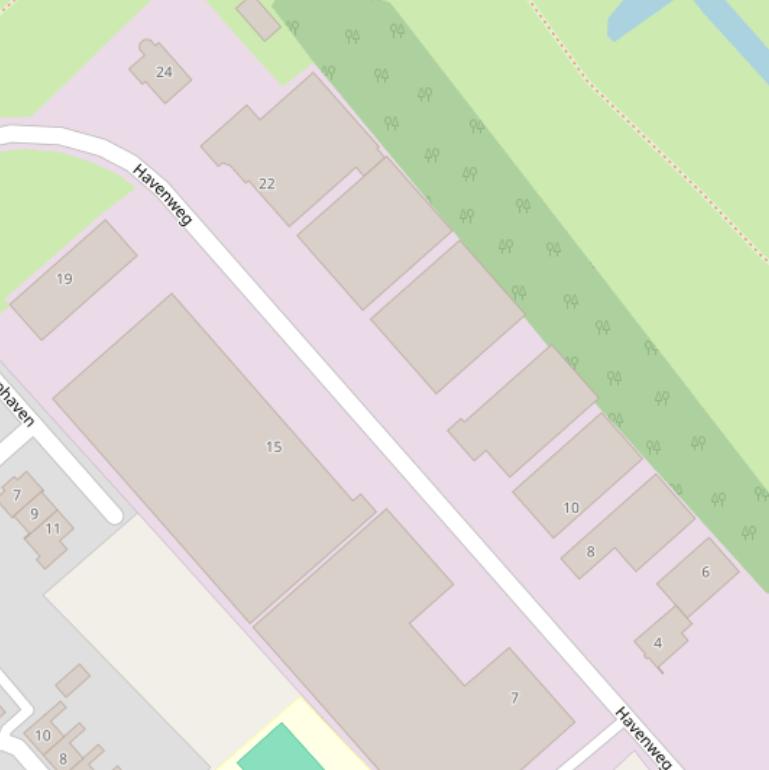 Kaart van de Havenweg.