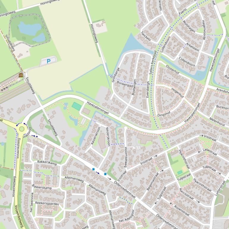 Kaart van de Havezatensingel.