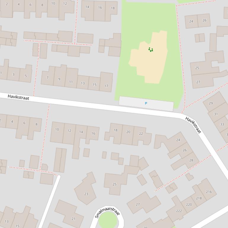 Kaart van de Havikstraat.