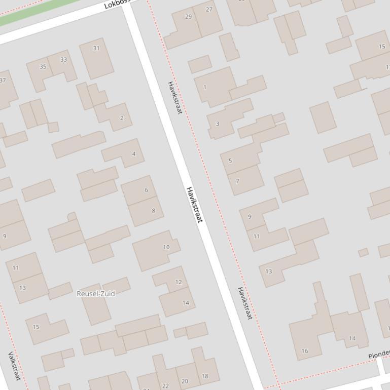 Kaart van de Havikstraat.