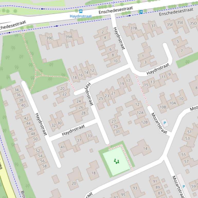 Kaart van de Haydnstraat.