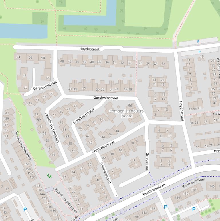 Kaart van de Haydnstraat.