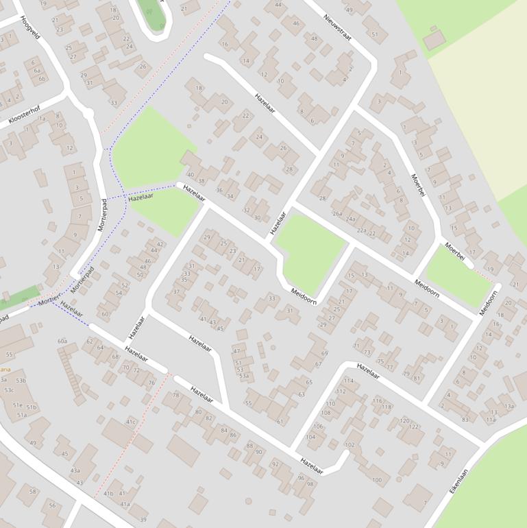 Kaart van  Hazelaar.