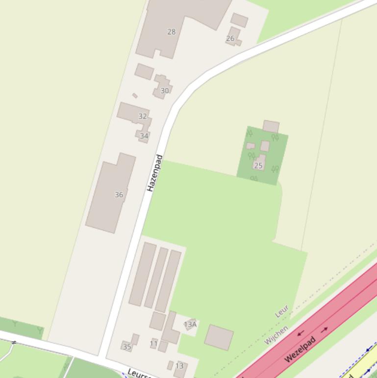 Kaart van het Hazenpad.