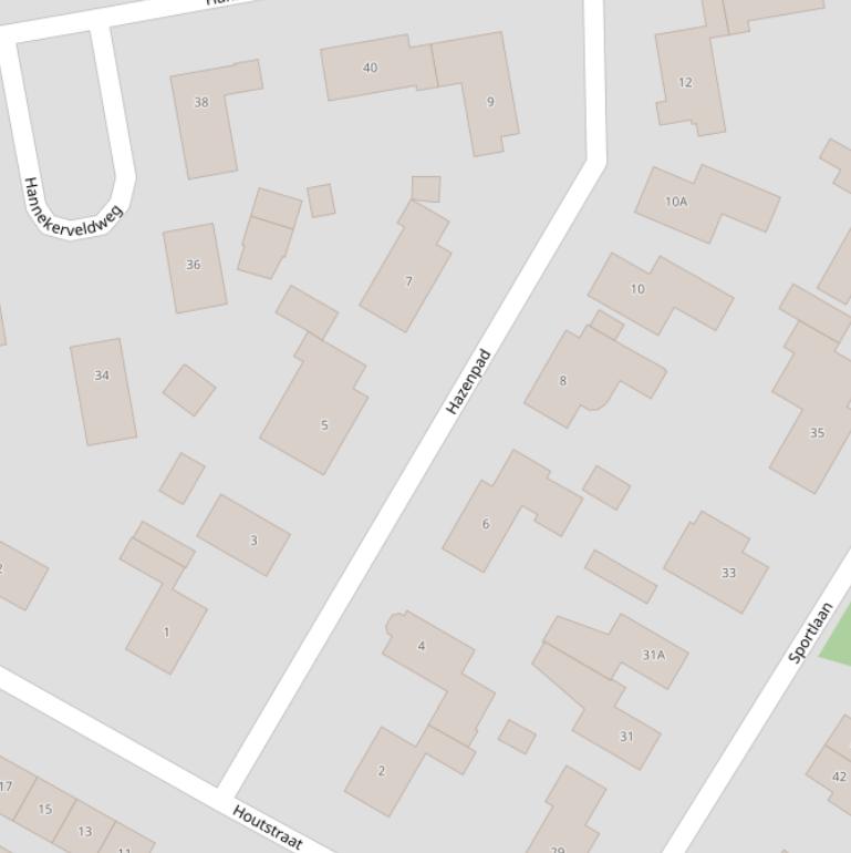 Kaart van het Hazenpad.