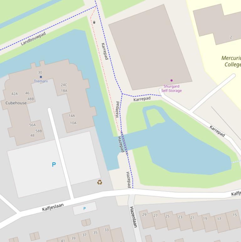 Kaart van het Hazepad.