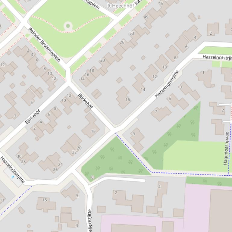 Kaart van  Hazzelnútstrjitte.