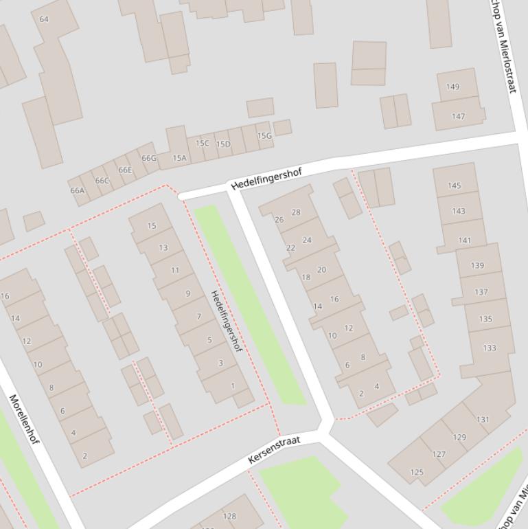 Kaart van de Hedelfingershof.