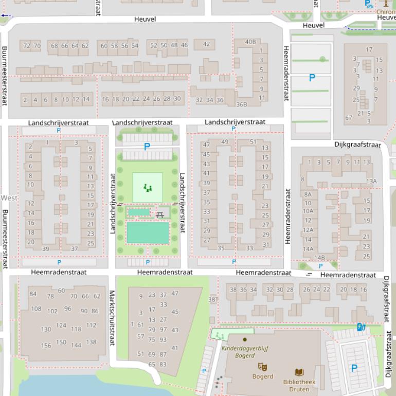 Kaart van de Heemradenstraat.