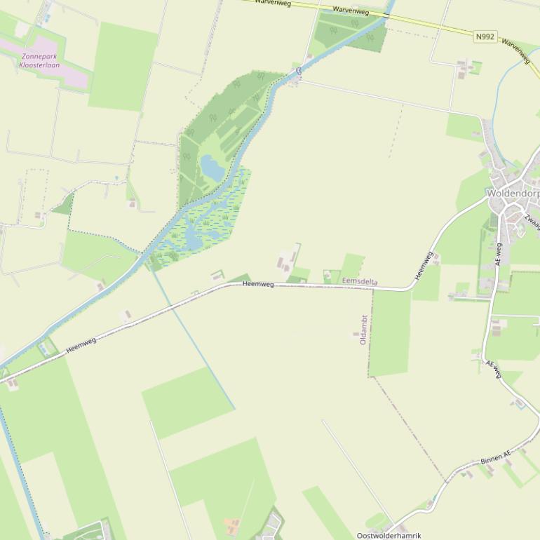 Kaart van de Heemweg.