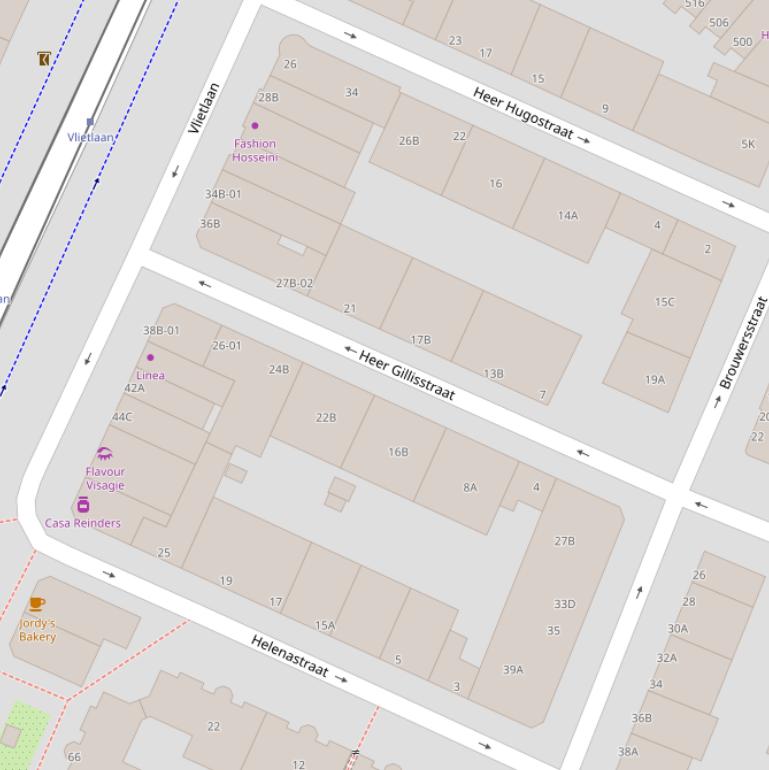 Kaart van de Heer Gillisstraat.