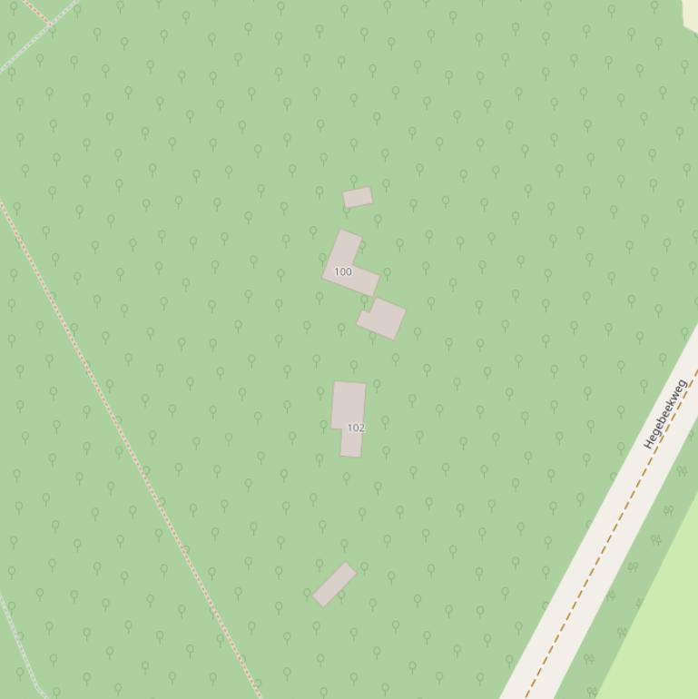 Kaart van de Hegebeekweg.