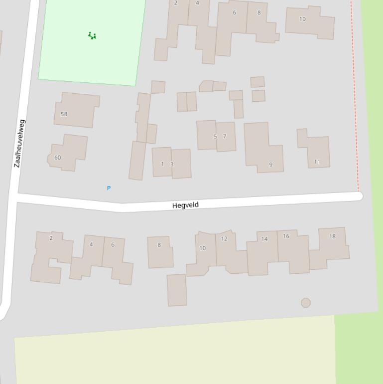 Kaart van het Hegveld.