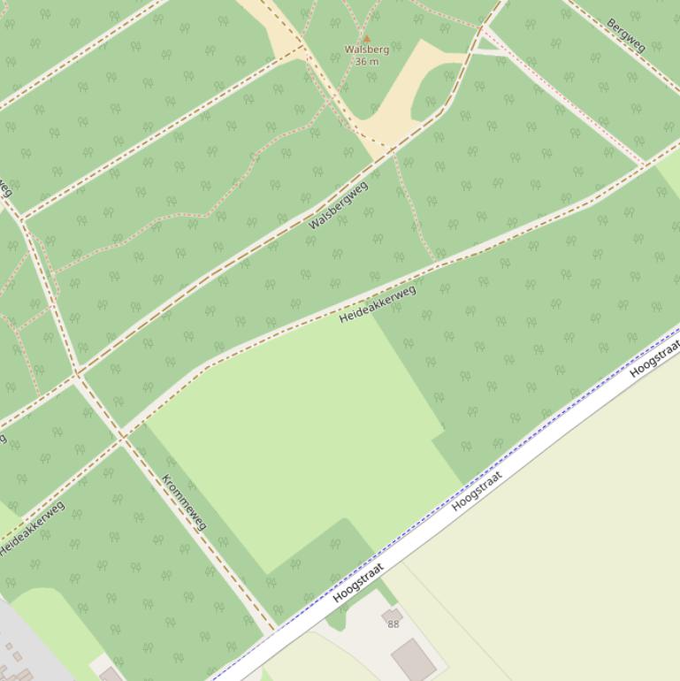 Kaart van de Heideakkerweg.