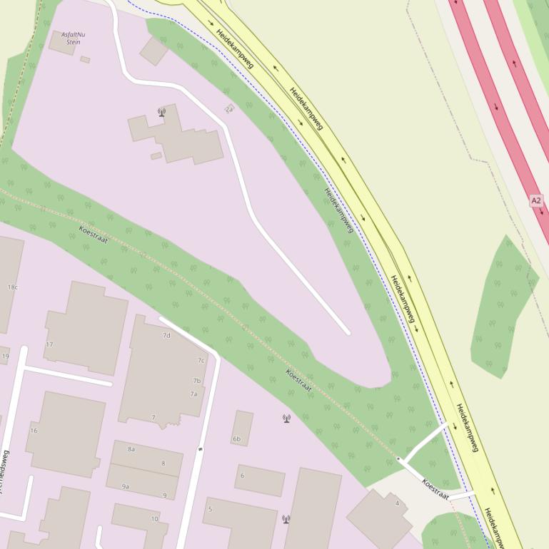 Kaart van de Heidekampweg.