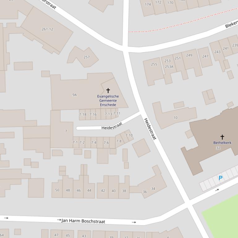 Kaart van de Heidestraat.