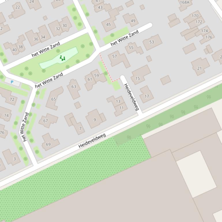 Kaart van de Heideveldweg.