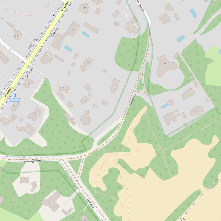 Kaart van de Heideweg.