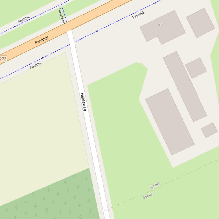 Kaart van de Heideweg.