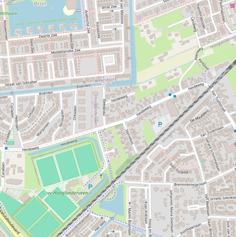 Kaart van de Heideweg.