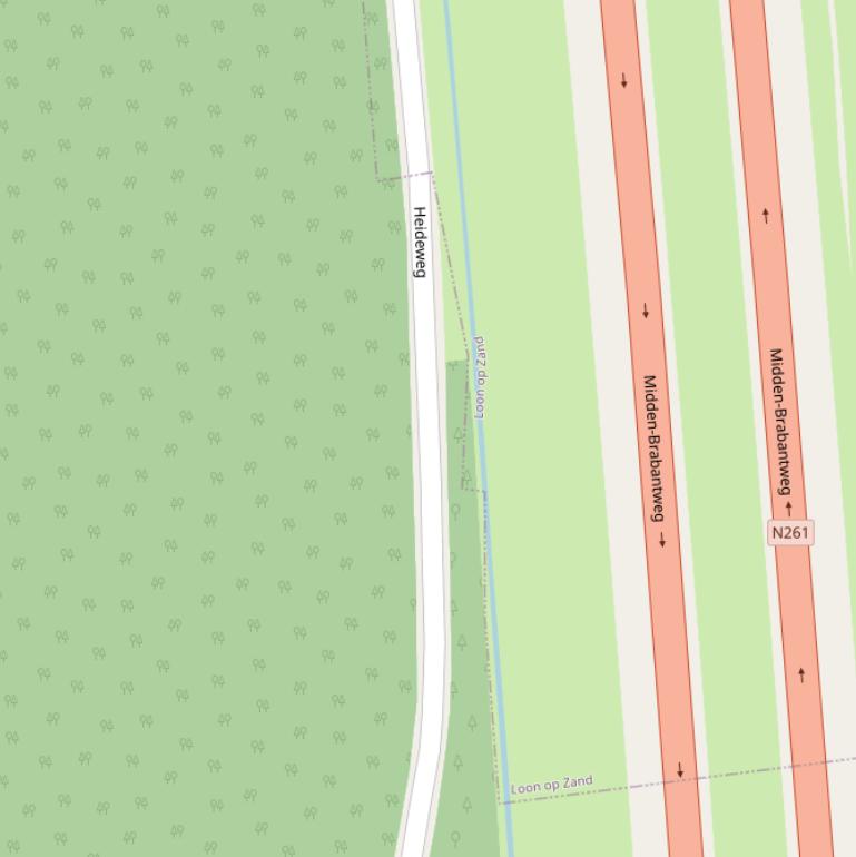 Kaart van de Heideweg.