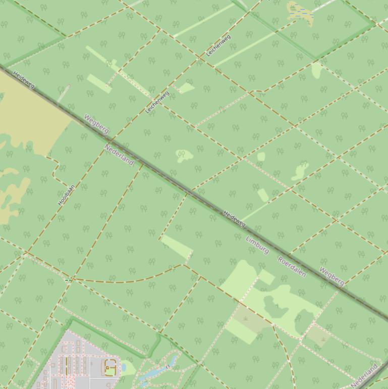 Kaart van de Heideweg.