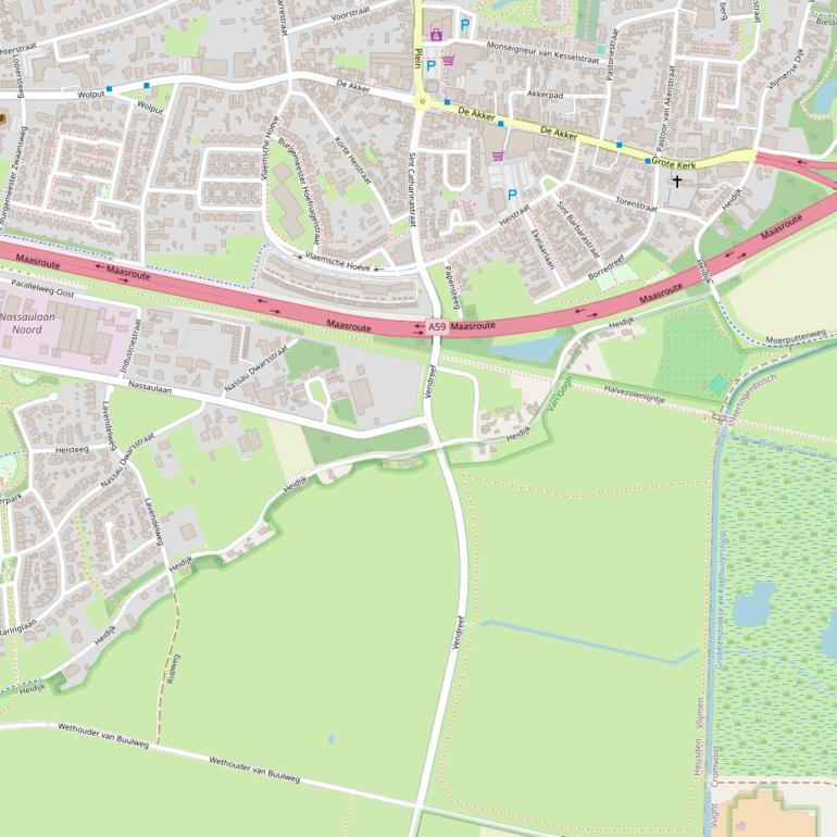 Kaart van de Heidijk.