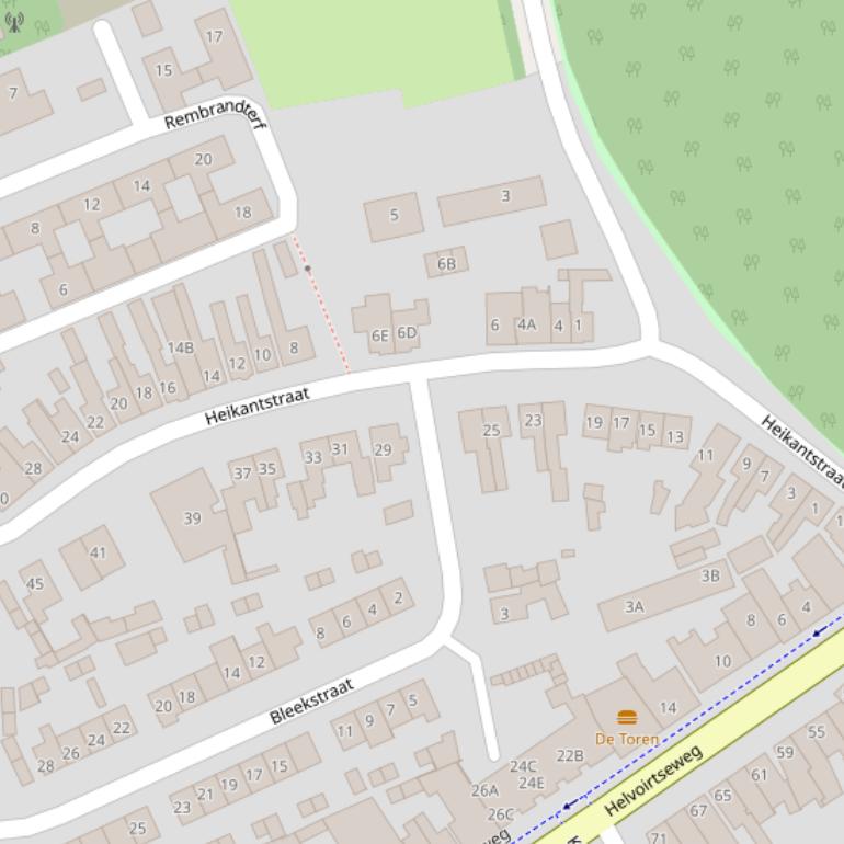 Kaart van de Heikantstraat.