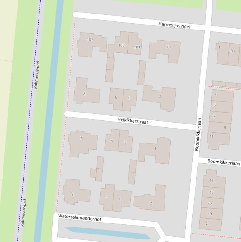 Kaart van de Heikikkerstraat.