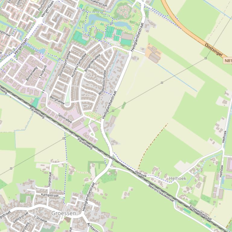 Kaart van de Heiliglandsestraat.