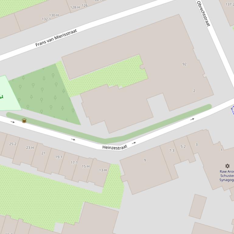 Kaart van de Heinzestraat.