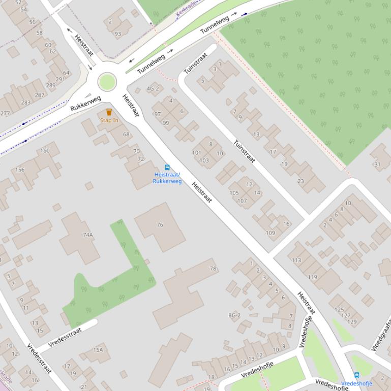 Kaart van de Heistraat.