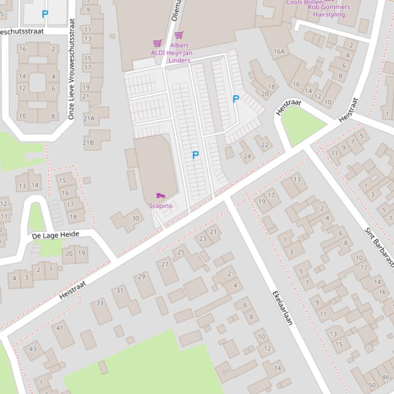 Kaart van de Heistraat.