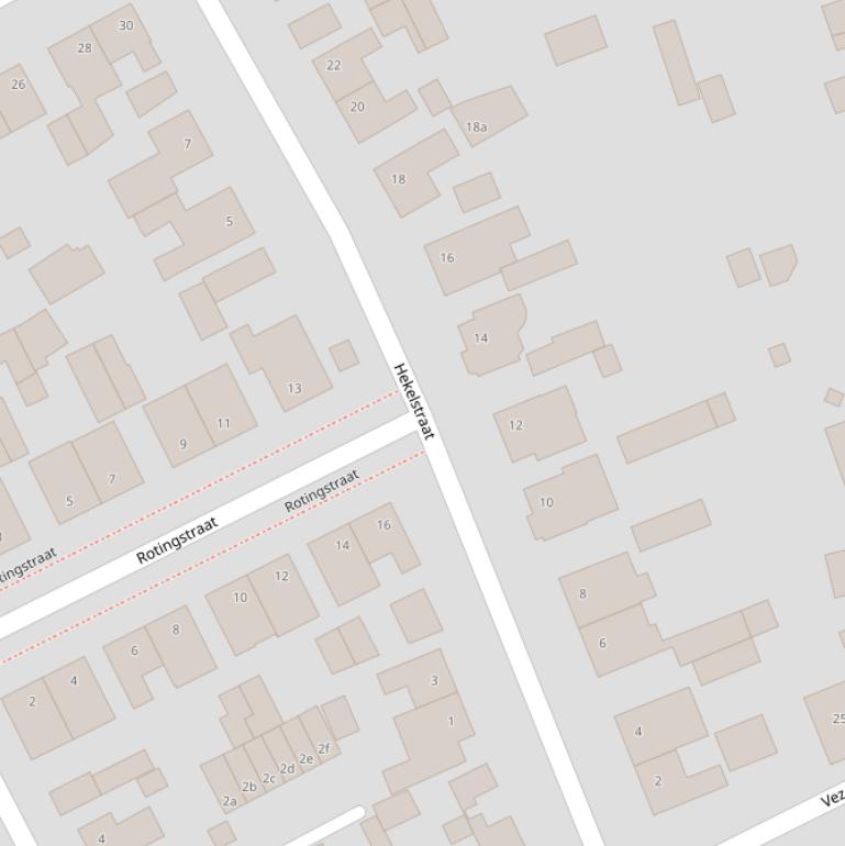 Kaart van de Hekelstraat.