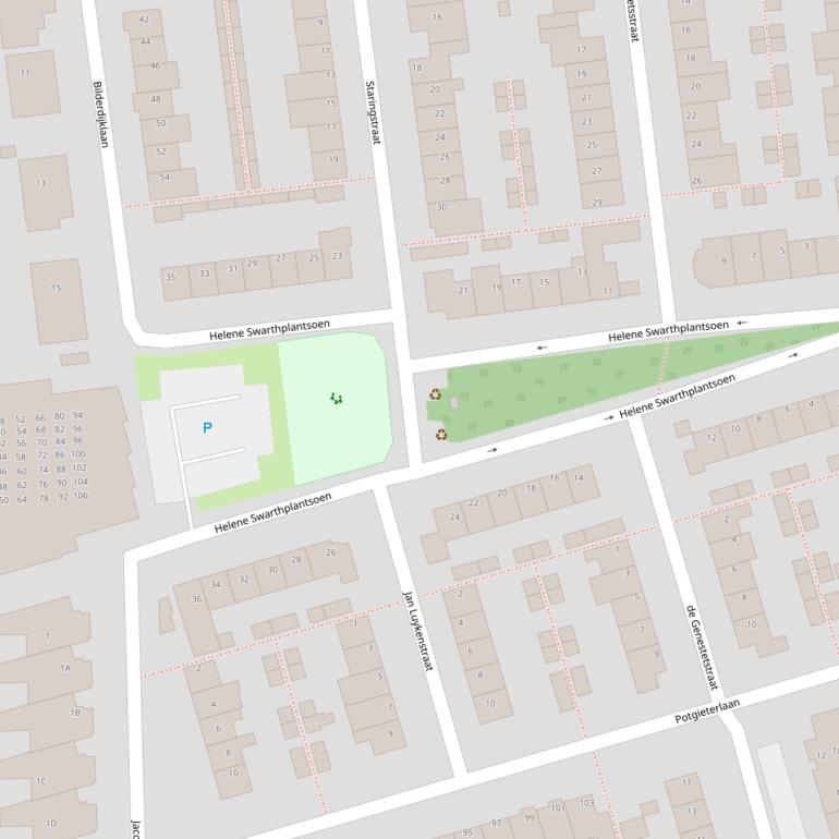Kaart van het Helene Swarthplantsoen.