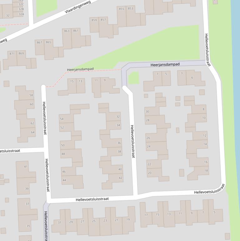 Kaart van de Hellevoetsluisstraat.