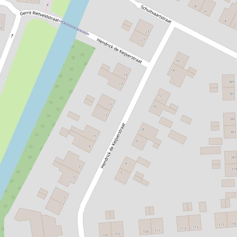 Kaart van  Hendrick de Keijserstraat.