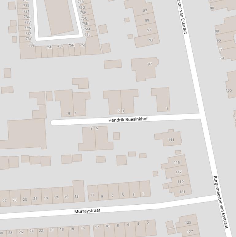 Kaart van de Hendrik Buesinkhof.