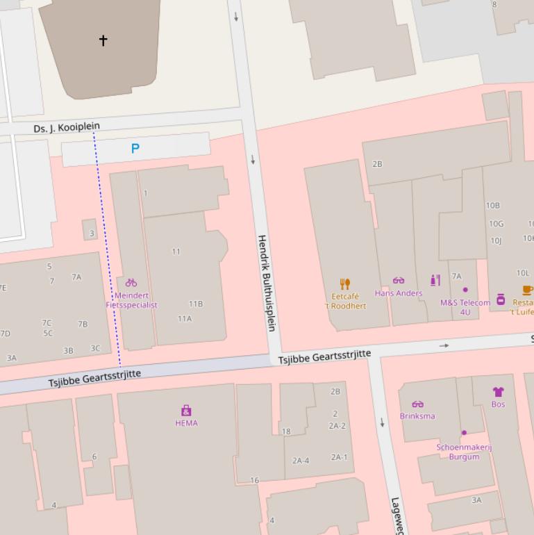 Kaart van het Hendrik Bulthuisplein.